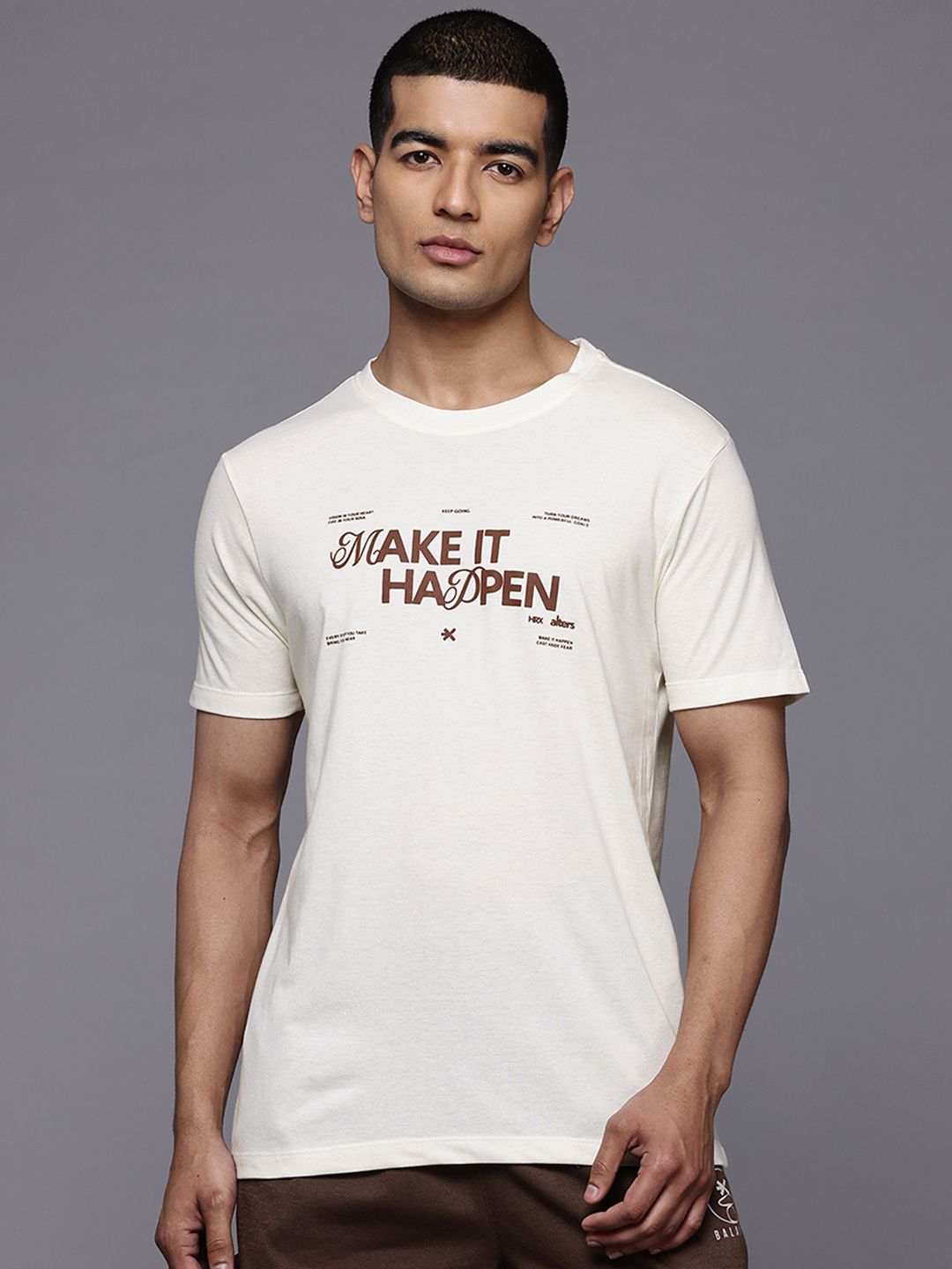 HRX by Hrithik Roshan Typography Printed T-shirt