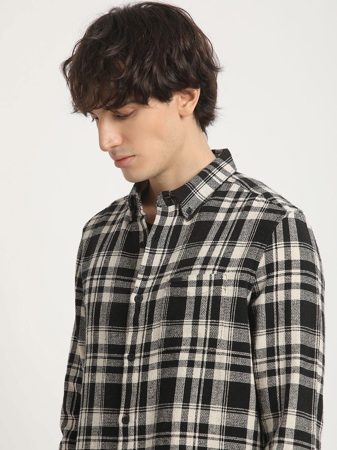 THE BEAR HOUSE Checked Slim Fit Pure Cotton Casual Shirt