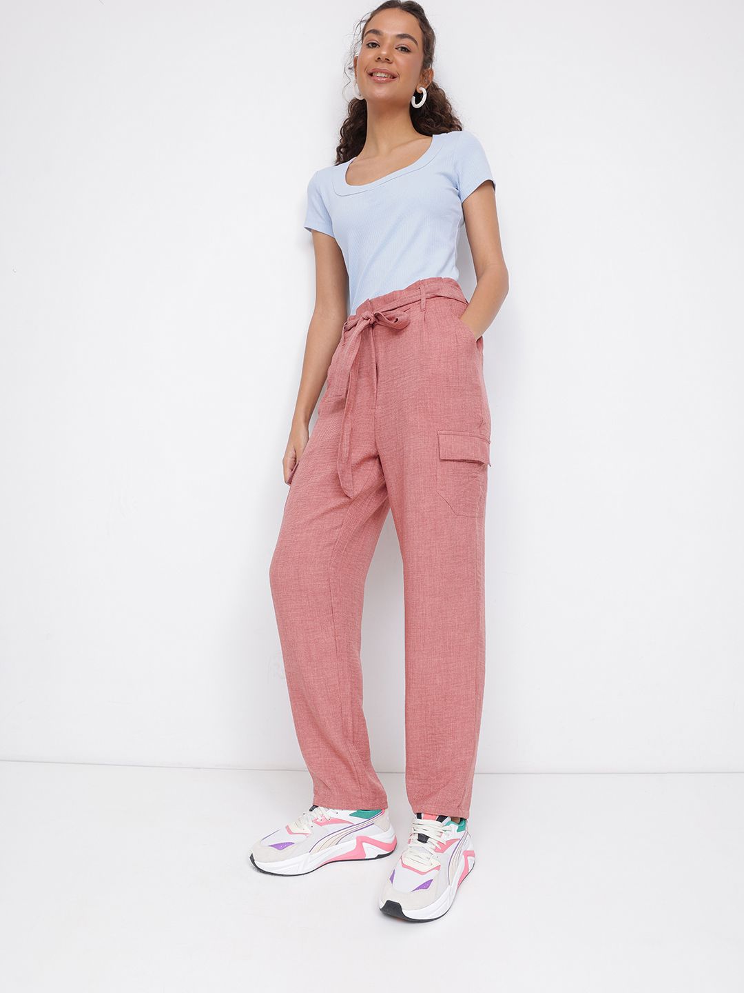 DressBerry Neo Vintage Paperbag Tapered Cargo Pants