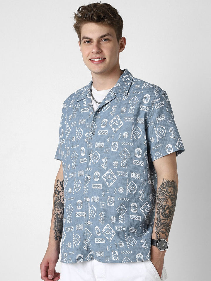 VASTRADO Men Classic Opaque Printed Casual Shirt