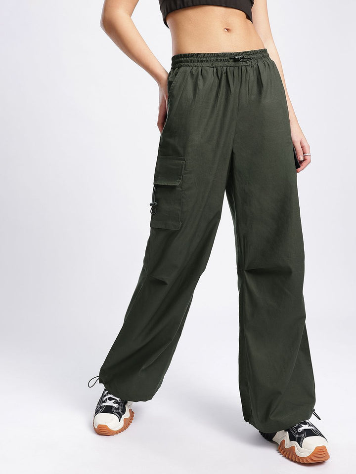 DressBerry Women Urban Ease Toggled Cargo Style Trousers
