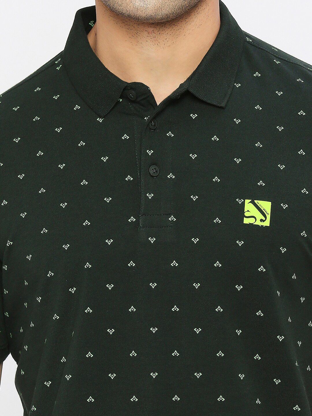SPYKAR Printed Polo Collar Cotton T-shirt