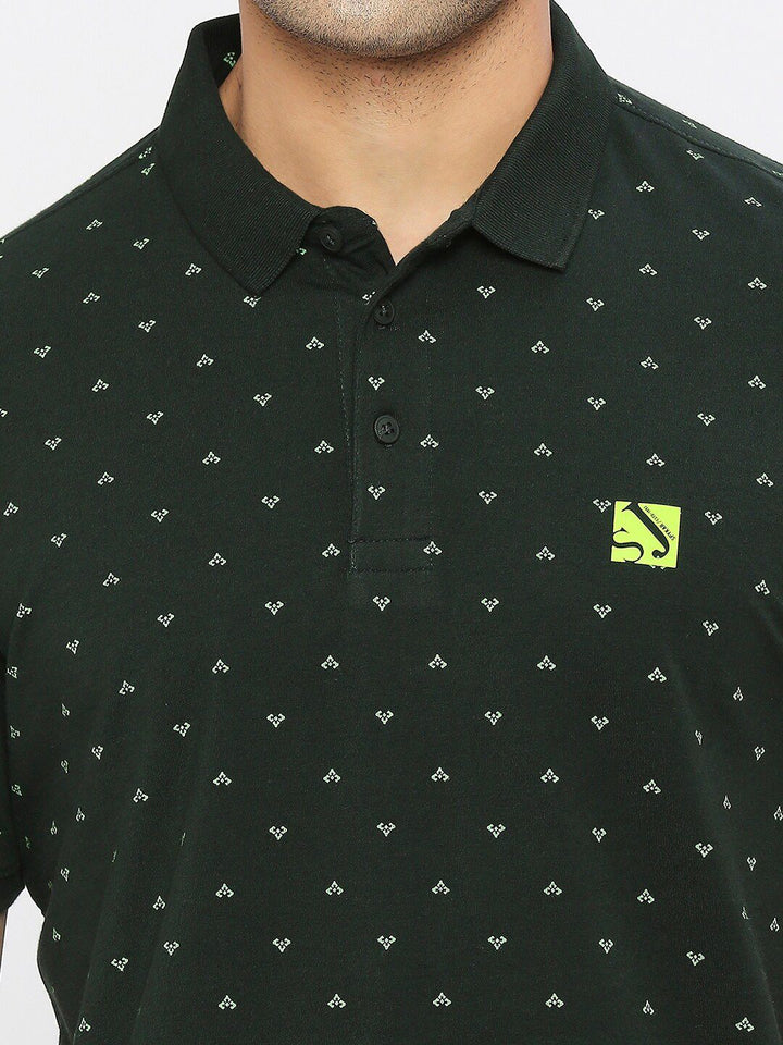 SPYKAR Printed Polo Collar Cotton T-shirt