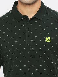 SPYKAR Printed Polo Collar Cotton T-shirt