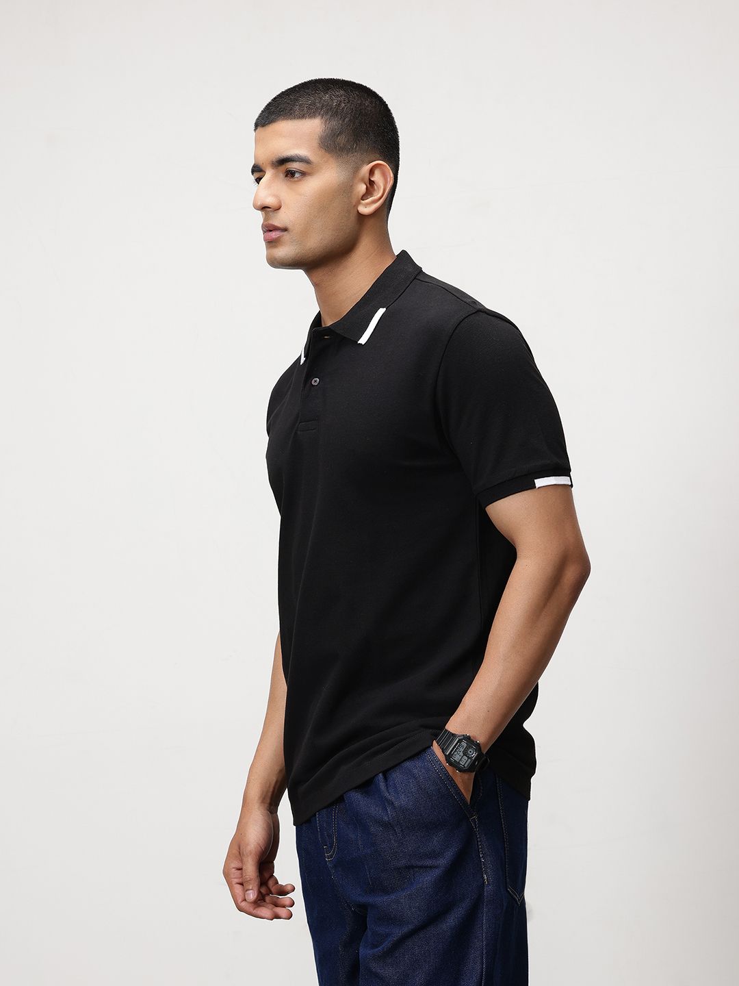 ether Contrast Collar Classic Fit Organic Cotton T-shirt