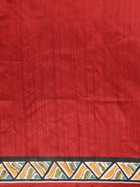 Saree mall Maroon & White Ethnic Motifs Print Art Silk Taant Saree