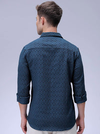 The Indian Garage Co Men Regular Fit Textured Jacquard Resortwear Shirt