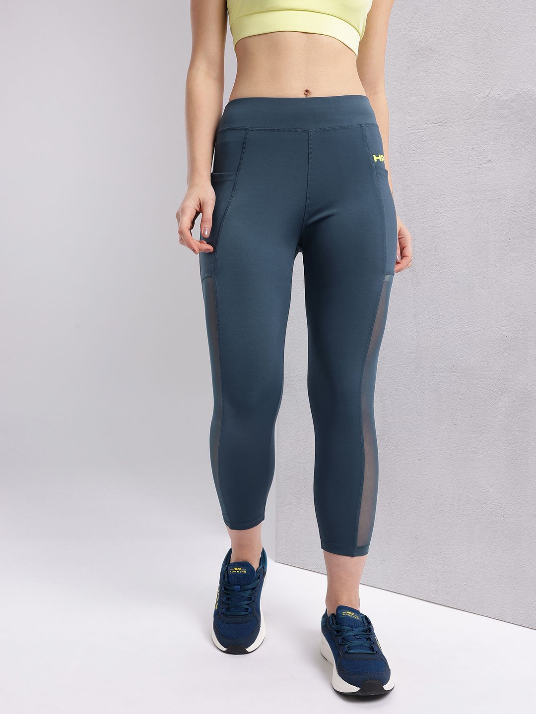 HRX by Hrithik Roshan Women Mesh Detail Cropped Training Tights