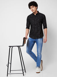 SPYKAR Vertical Striped Spread Collar Pure Cotton Casual Shirt