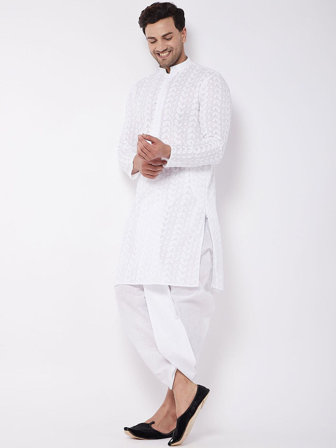 VASTRAMAY By Vastramay Men Mid-Rise Relaxed-Fit Cowl Dhoti Pant