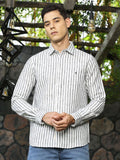 Thomas Scott Premium Linen Slim Fit Striped Spread Collar Casual Shirt