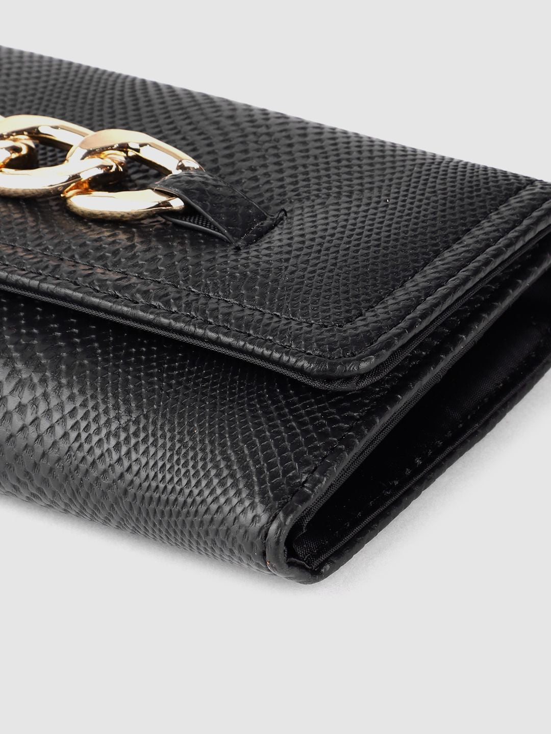 Lino Perros Women Snakeskin Textured Three Fold Wallet