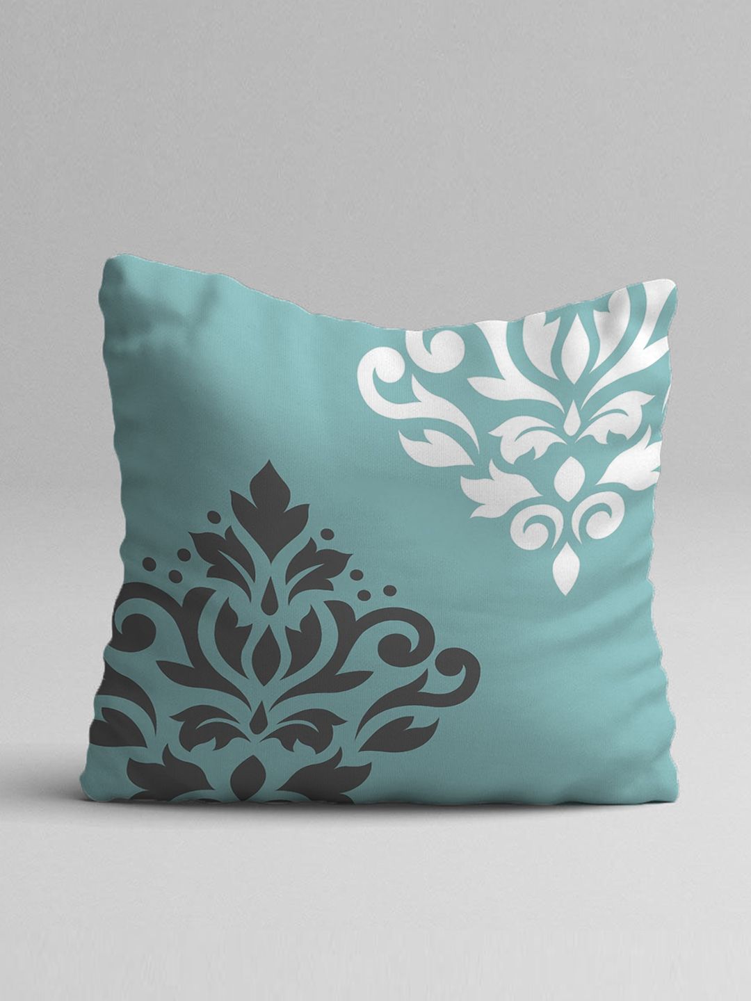 STITCHNEST Blue & Black Set of 5 Floral Square Cushion Covers