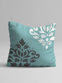 STITCHNEST Blue & Black Set of 5 Floral Square Cushion Covers