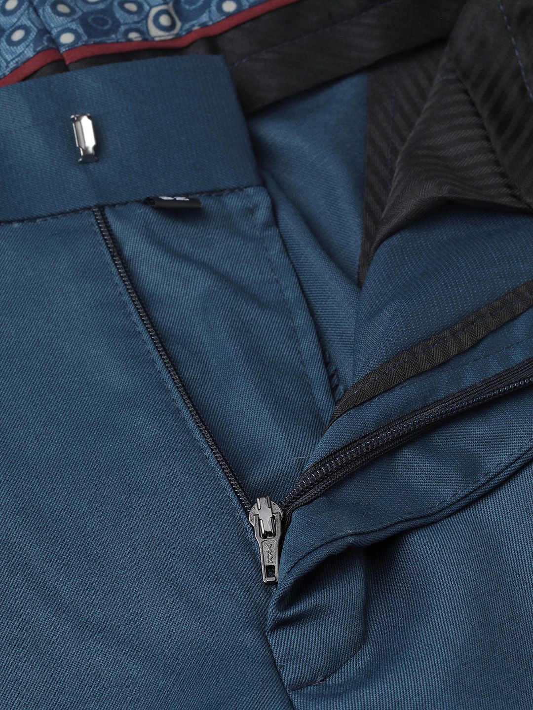 DENNISON Men Blue Smart Tapered Fit Smart Casual Trousers