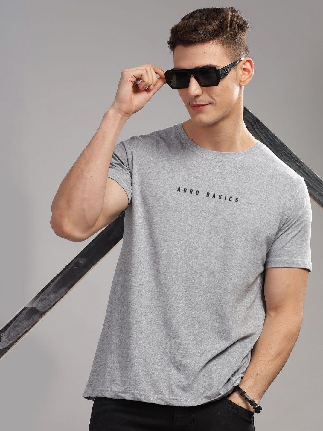 ADRO Men Typography Printed Raw Edge T-shirt