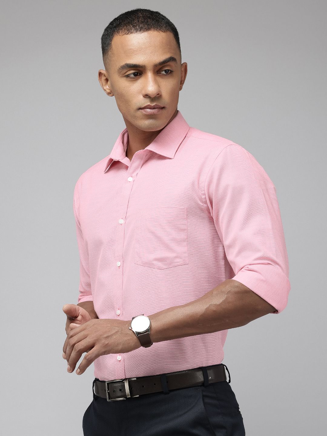 Park Avenue Slim Fit Self Design Opaque Formal Shirt