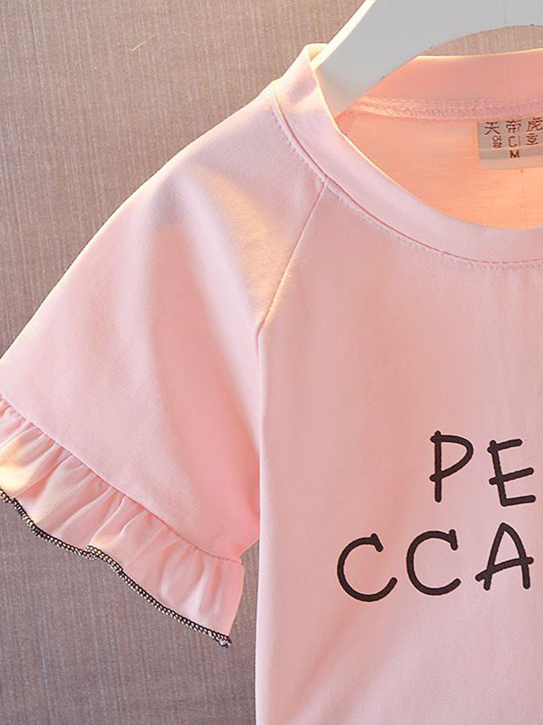 YK Girls Printed Round Neck Short Sleeves Pure Cotton T-Shirt With Shorts