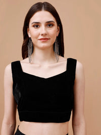 Tikhi Imli Velvet Sleeveless Saree Blouse