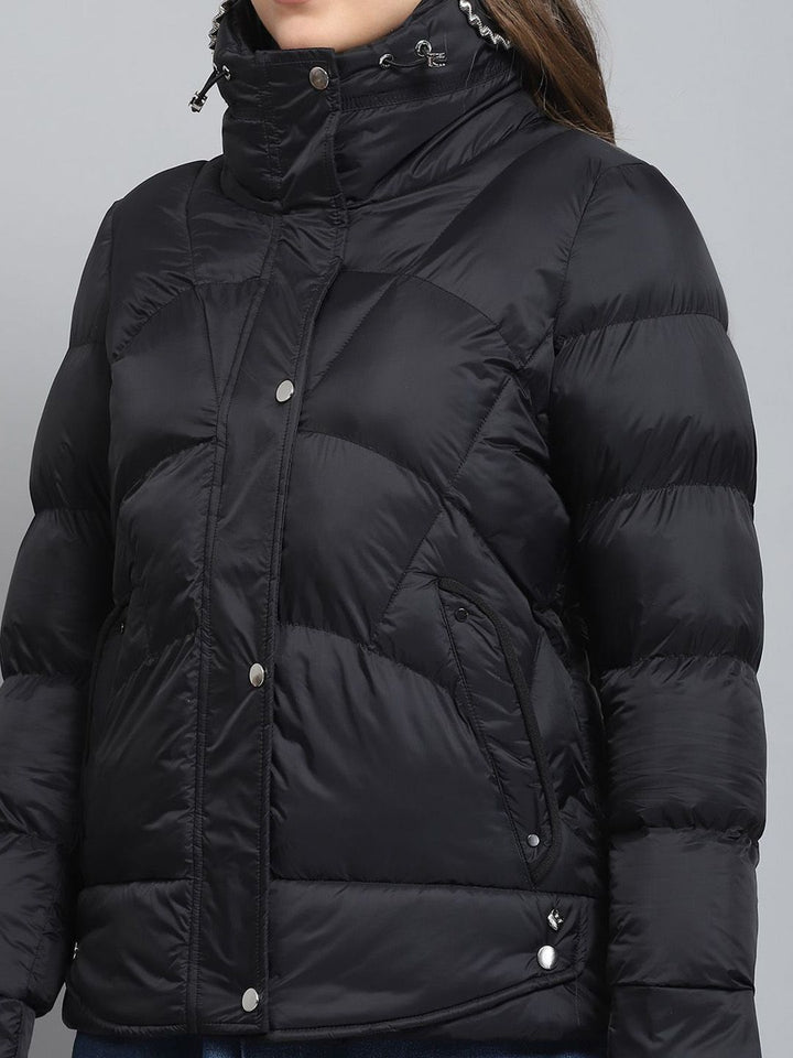 Monte Carlo Women Mock Collar Solid Casual Lightweight Puffer Jacket