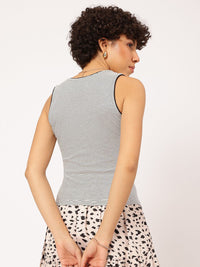 DressBerry Minimalist Magic Monochrome Striped Pleated Fitted Top