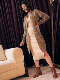 Berrylush Self Designed Open Front Sweater