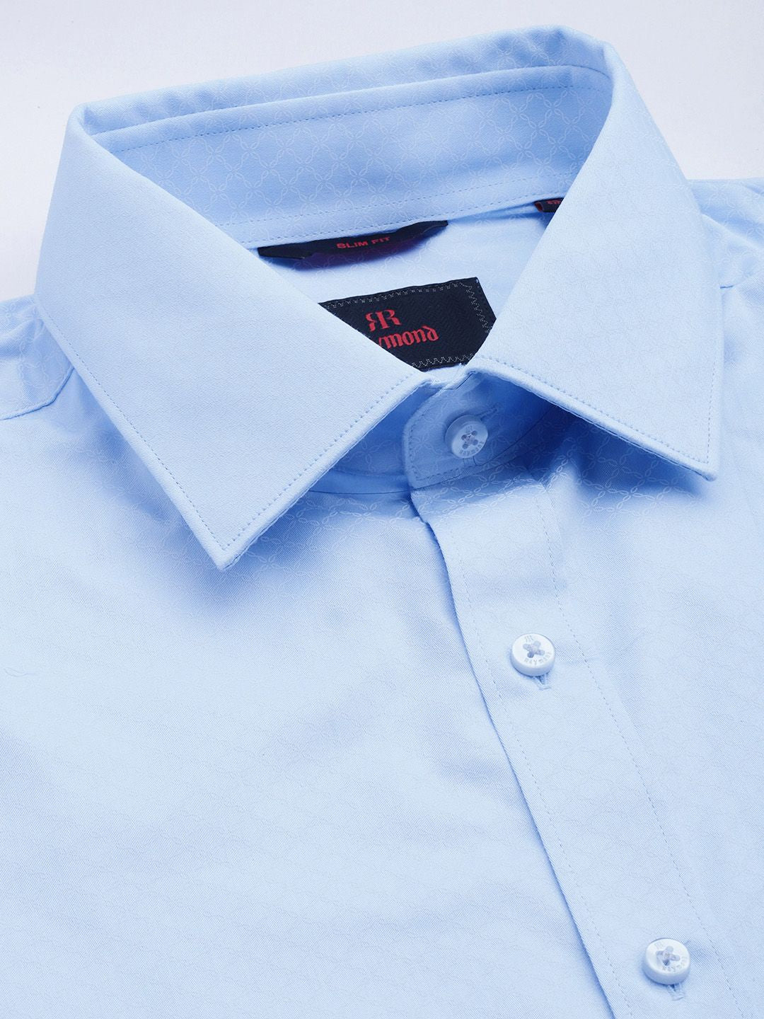 Raymond Pure Cotton Slim Fit Geometric Printed Formal Shirt