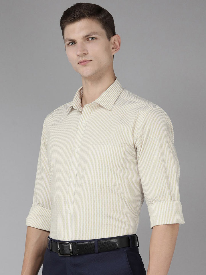 Park Avenue Men Pure Cotton Slim Fit Striped Formal Shirt