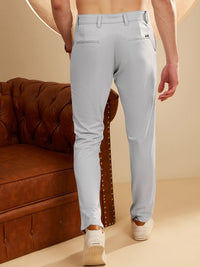 DENNISON Men Smart Tapered Fit Easy Wash 4-Way Lycra Trousers