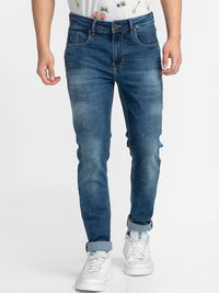 Being Human Men Mid Rise Clean Look Light Fade Whiskers Skinny Fit Jeans