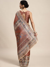 Saree mall Brown & Beige Woven Design Sarees