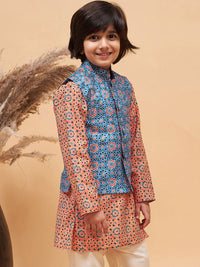 VASTRAMAY Boys Printed Nehru Jacket