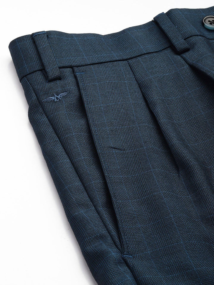 Park Avenue Men Checked Comfort Fit Formal Trousers