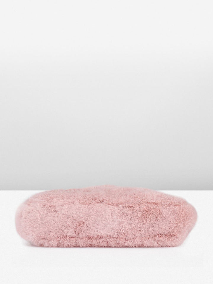 DressBerry Structured Shoulder Bag With Fur