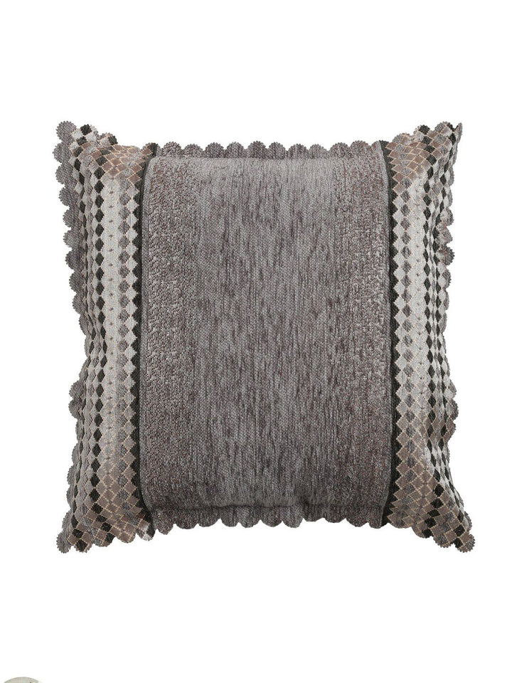 HOSTA HOMES Grey & Beige Set of 5 Velvet Square Cushion Covers