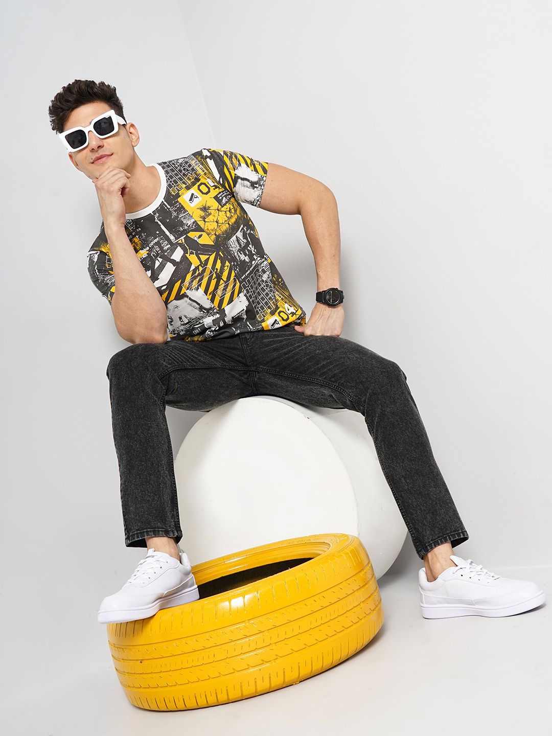 The Indian Garage Co People and Places Printed Casual T-shirt