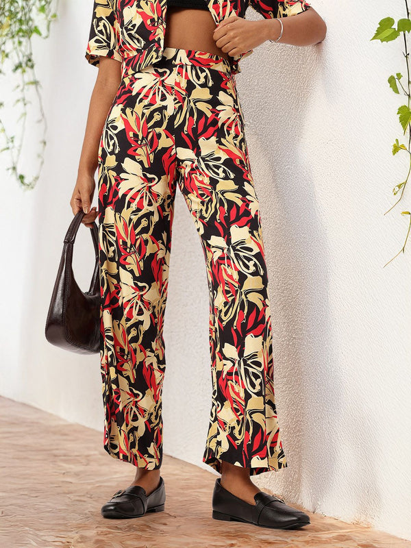 DressBerry Tropical Maximalist Muse Wide Leg Trousers