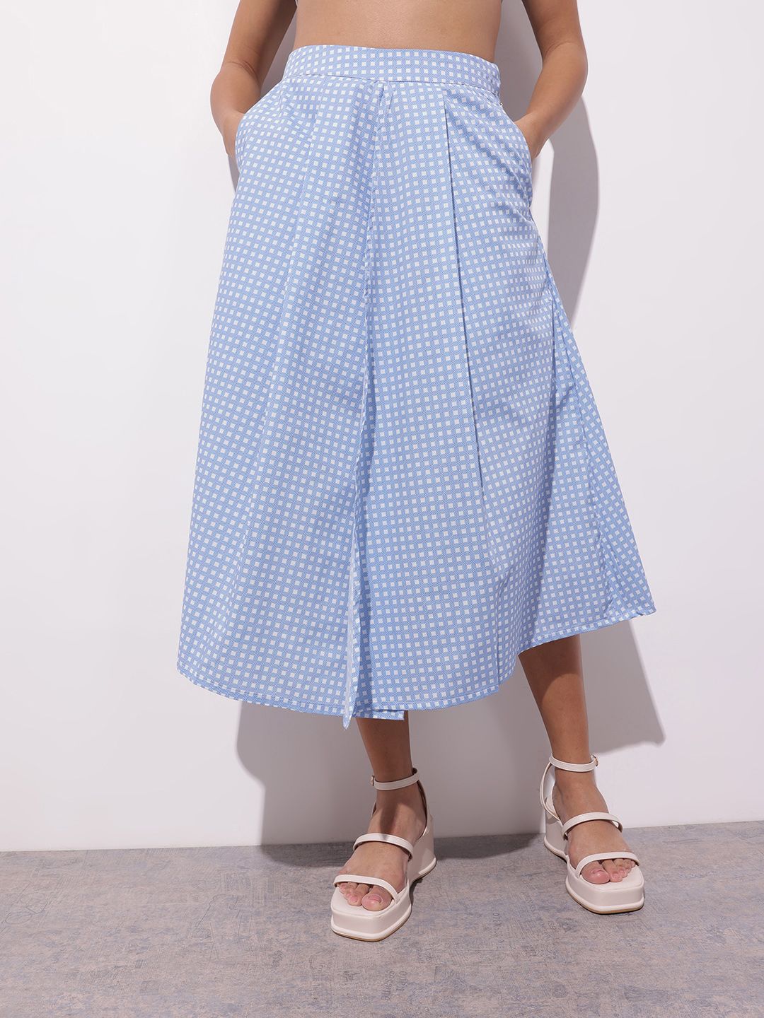 DressBerry Sporty Spice Print A-Line Midi Skirt