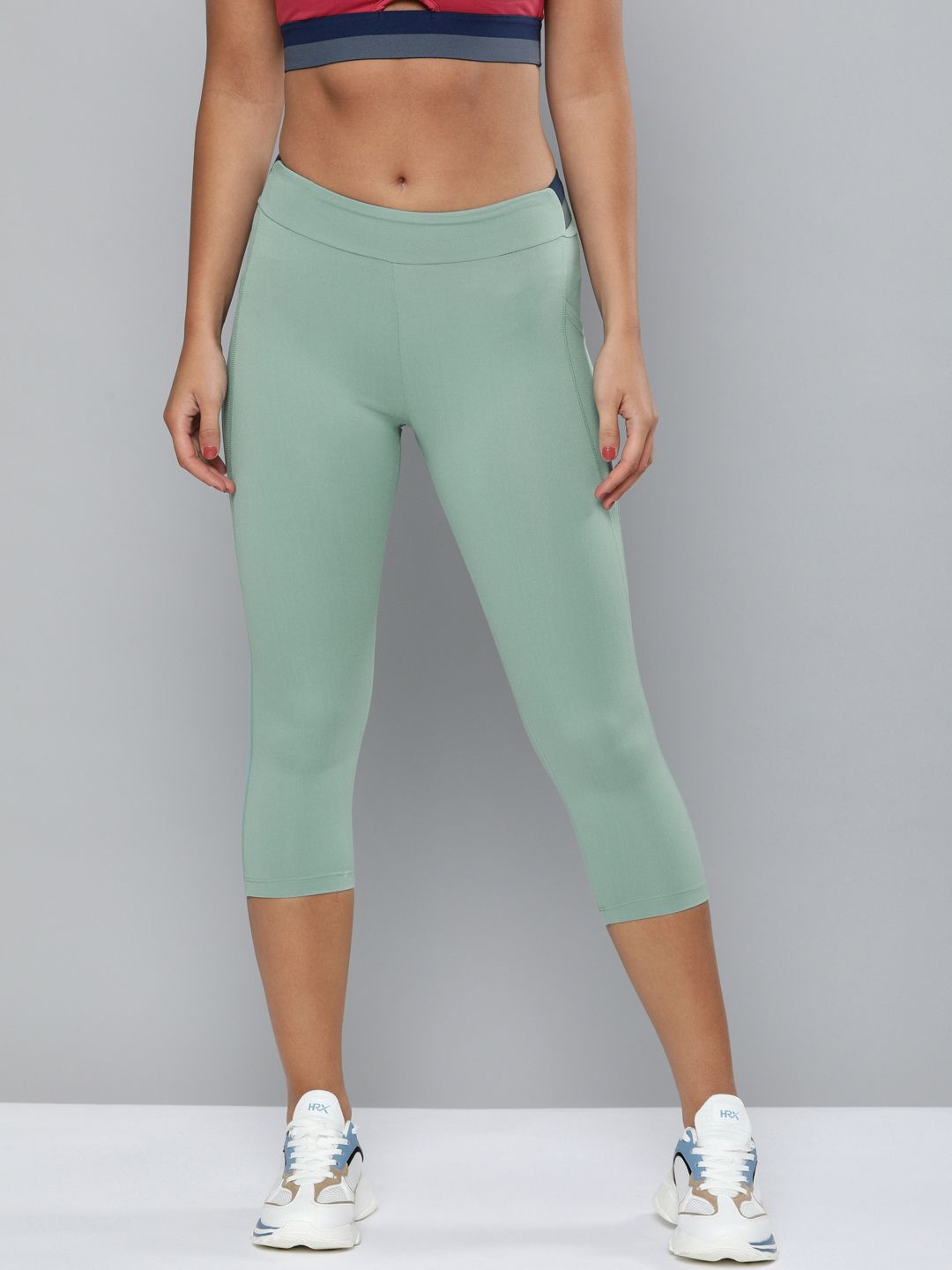 HRX by Hrithik Roshan Women Blue Solid 3/4th Training Tights