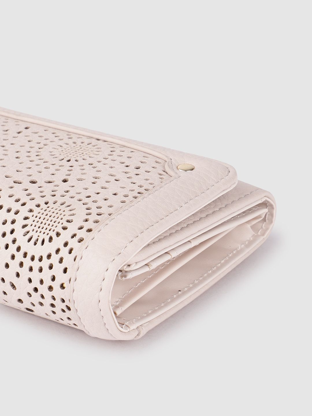 Lino Perros Women Laser Cut Detail Three Fold Wallet
