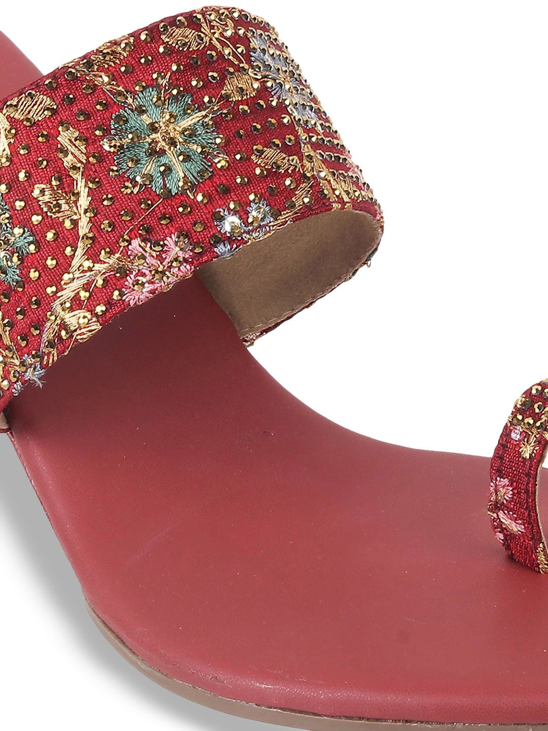 Metro Embellished Open Toe Wedge Heels