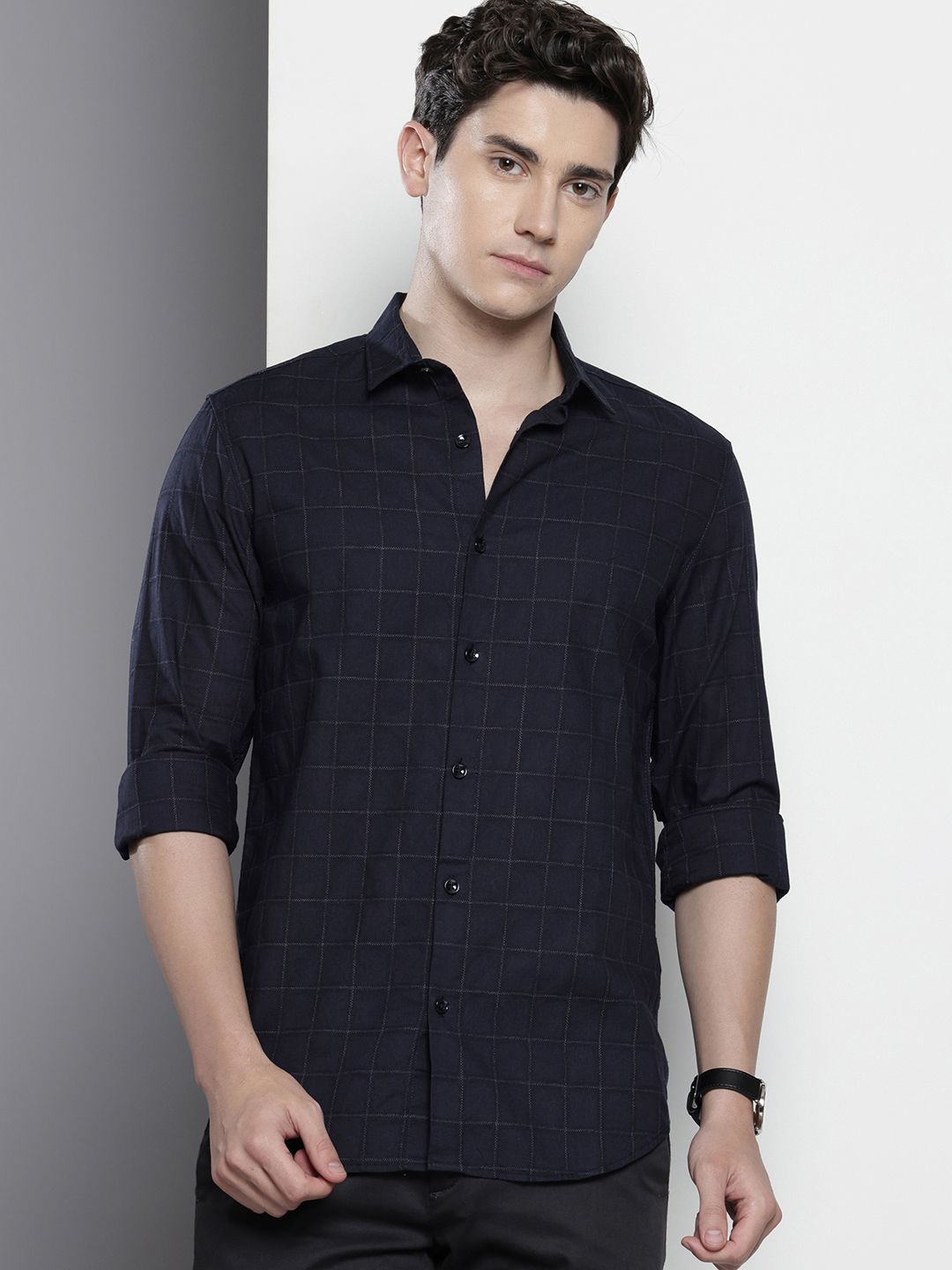 The Indian Garage Co Slim Fit Checked Casual Shirt