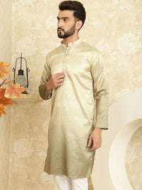 SOJANYA Geometric Embroiderd Sequinned Cotton Silk Jacquard Straight Kurta