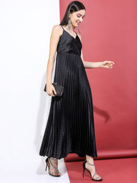 Tokyo Talkies Black Striped Maxi Dress