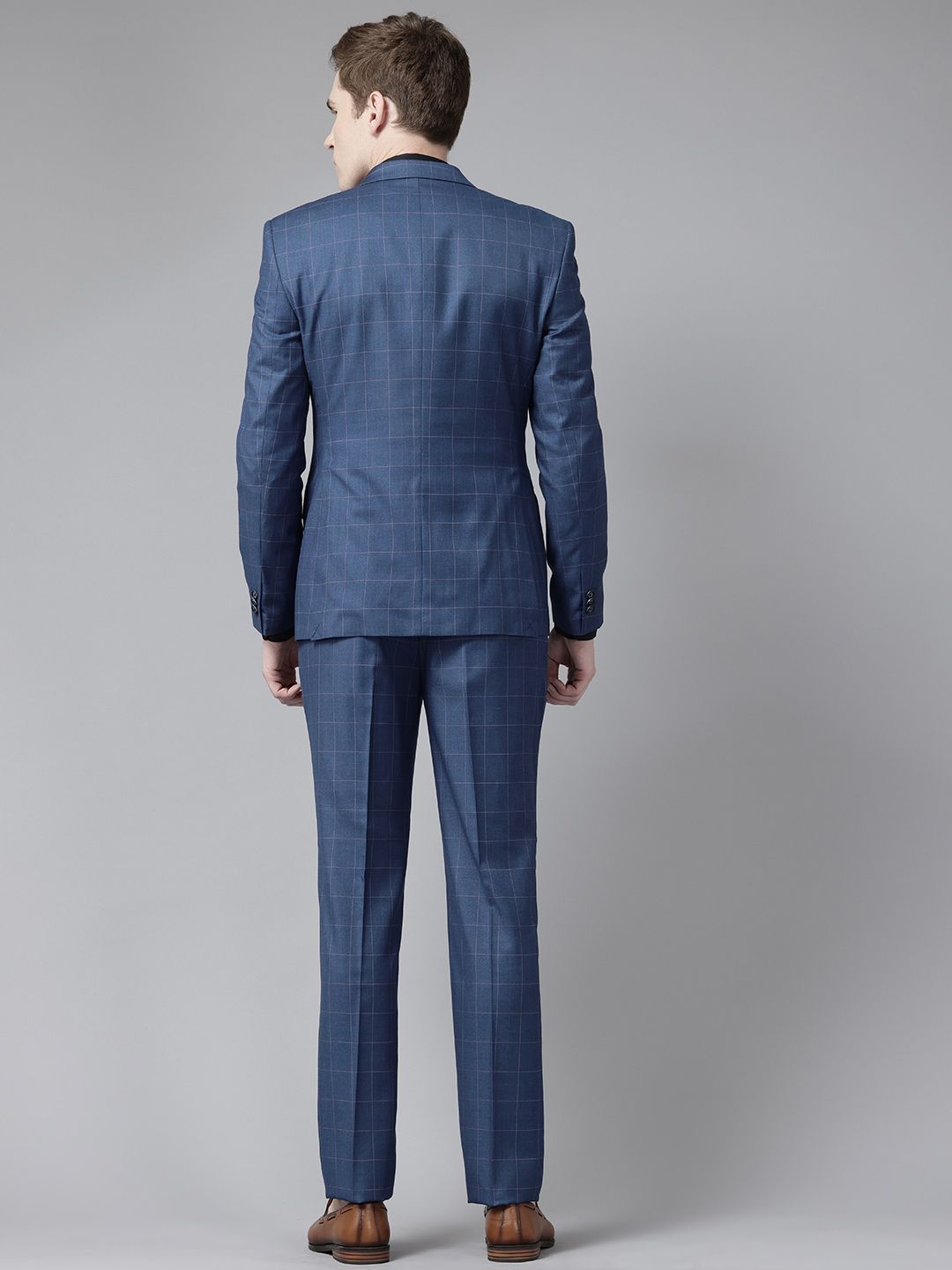 Park Avenue Super Slim Fit Checked Blazer & Trousers