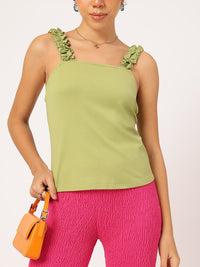 DressBerry Shoulder Straps Ruffled Top