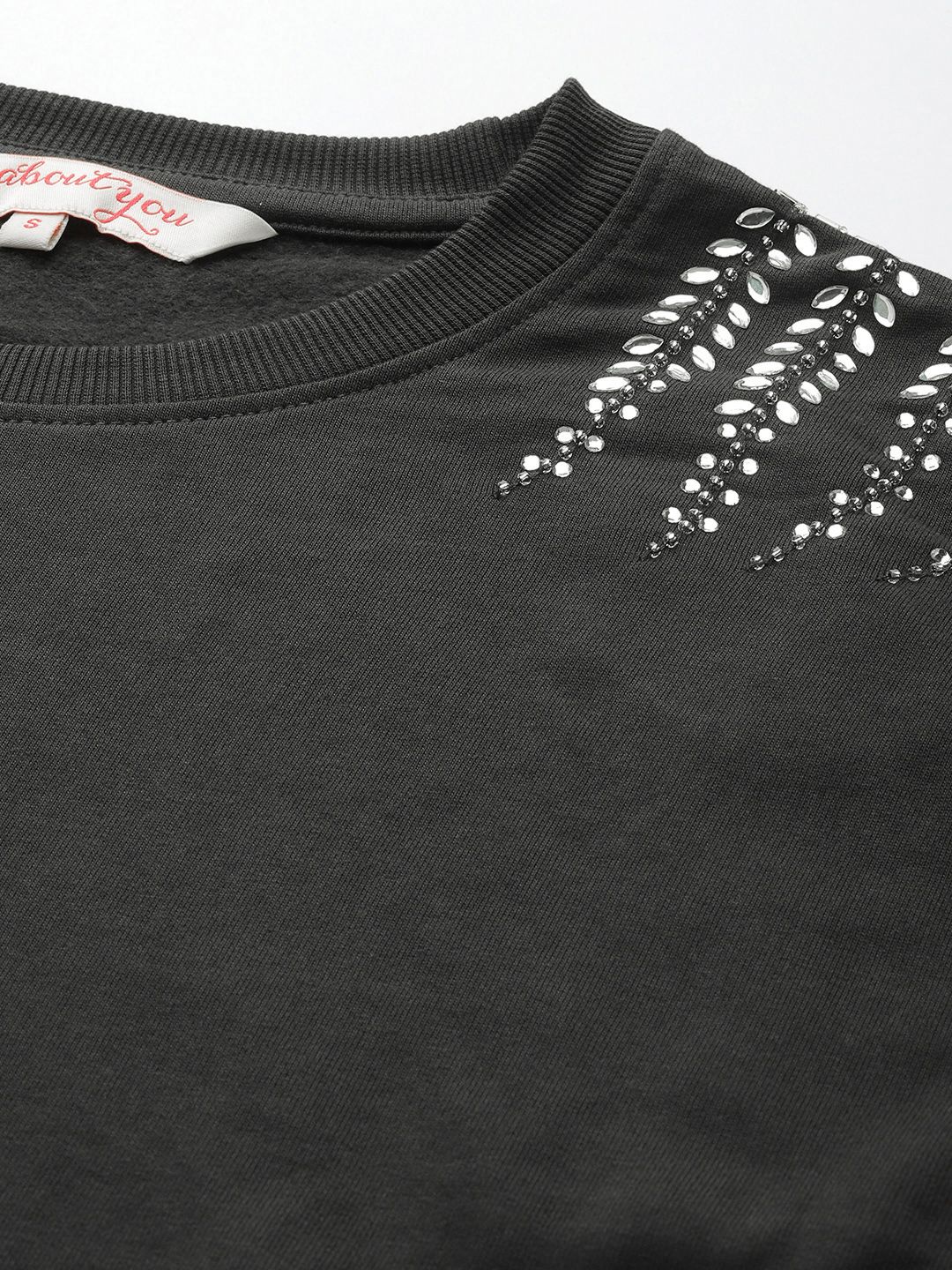 all about you Long Sleeves Studded Embellished Sweatshirt