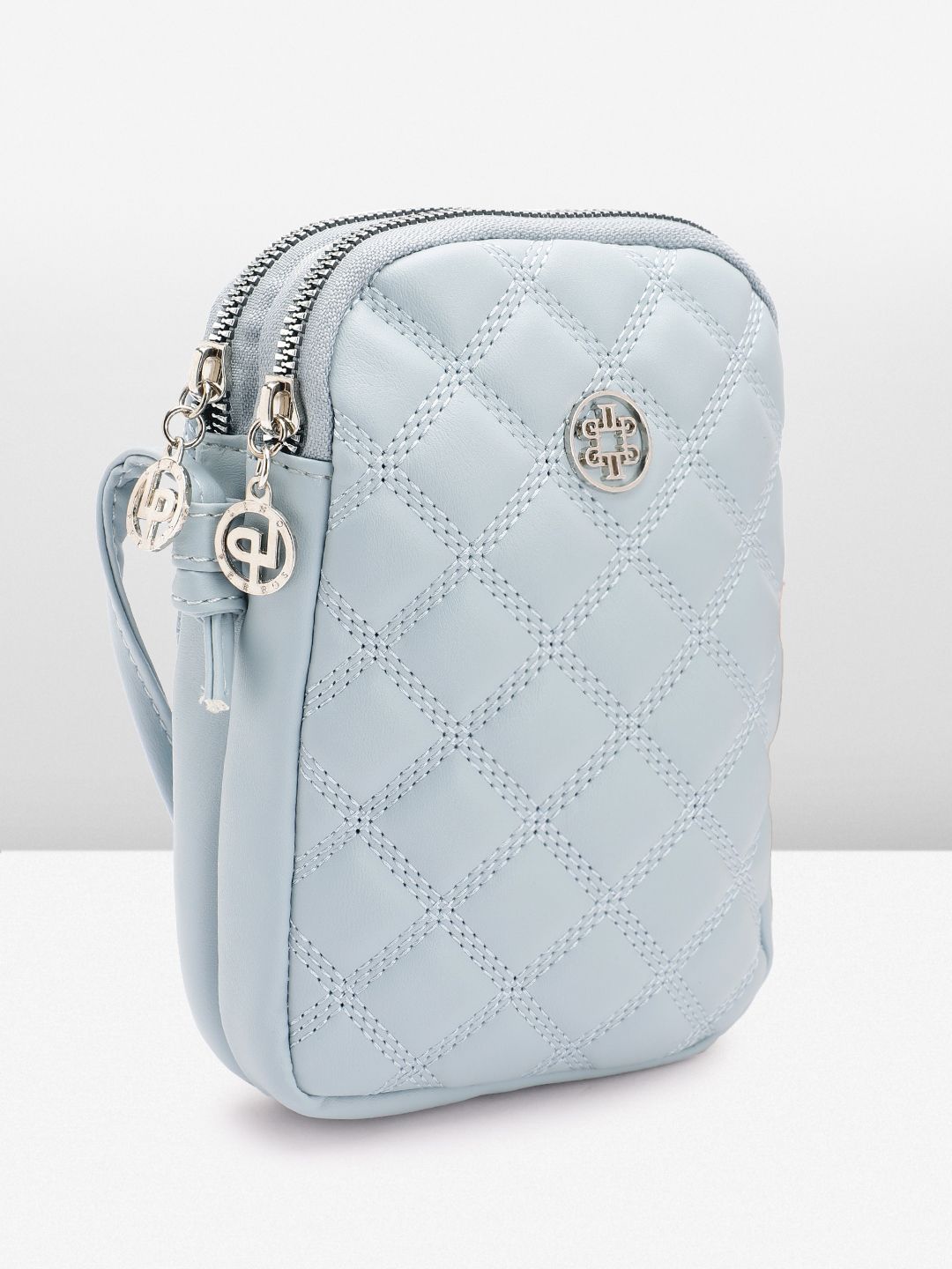 Lino Perros Women Geometric Textured Structured Sling Bag with Quilted Detail