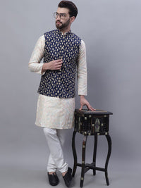 SOJANYA Embroidered Thread Work Kurta and churidar with Nehru Jacket