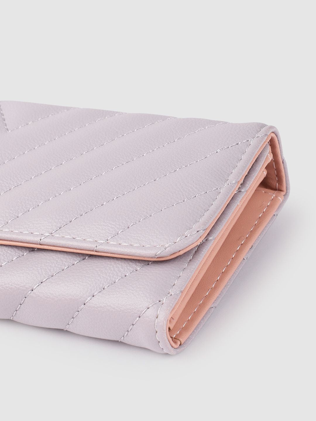 Lino Perros Women Geometric Textured Envelope Wallet with Quilted Detail
